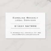 Carte De Visite Conception de services juridiques propres et éléga (Dos)