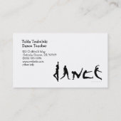 Carte De Visite Conception de silhouette de danse de danse (Dos)