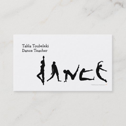 Carte De Visite Conception de silhouette de danse de danse (Devant)
