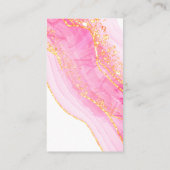 Carte De Visite conception de simulation de feuille à encre rose (Dos)