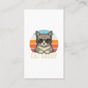 Carte De Visite Conception de T-shirt Chat Daddy Vintage Sunset Co