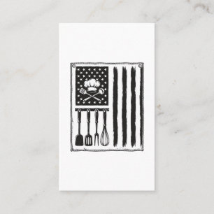 Carte De Visite Conception de T-shirt Ustensiles de Cuisine Drapea