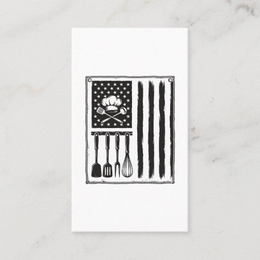 Carte De Visite Conception de T-shirt Ustensiles de Cuisine Drapea (Devant)