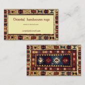 Carte De Visite Conception de tapis oriental dans des couleurs cha (Devant / Derrière)