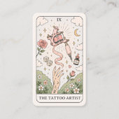 Carte De Visite Conception de tarot d'artiste de tatouage de rougi (Devant)