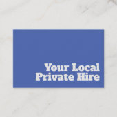 Carte De Visite Conception de taxi de location privée Bold & Clear (Devant)