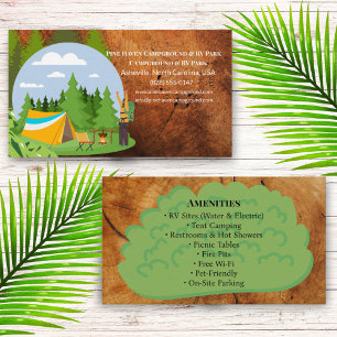 Carte De Visite Conception de terrain de camping-car en plein air 