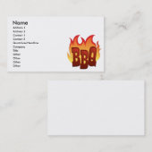 Carte De Visite conception de texte à flamme de barbecue (Devant / Derrière)
