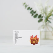 Carte De Visite conception de texte à flamme de barbecue (Debout devant)