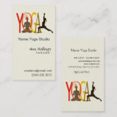 Carte De Visite Conception de texte de Yoga (Devant / Derrière)
