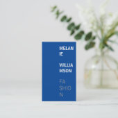 Carte De Visite Conception de texte moderne | Bleu (Debout devant)