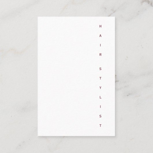 Carte De Visite Conception de texte verticale (Dos)