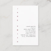 Carte De Visite Conception de texte verticale (Devant)