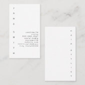 Carte De Visite Conception de texte verticale (Devant / Derrière)
