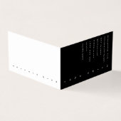 Carte De Visite Conception de texte verticale (Extérieur)