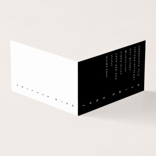 Carte De Visite Conception de texte verticale (Extérieur)