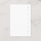 Carte De Visite Conception de texte verticale avec bandes (Dos)
