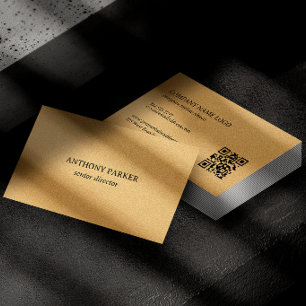 Carte De Visite Conception de texture en faux cuir doré