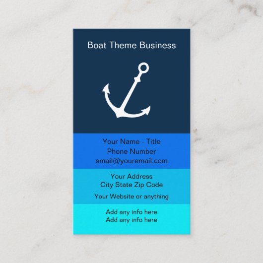 Carte De Visite Conception de thème de bateau nautique (Devant)