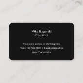 Carte De Visite Conception de thème de cigare classe (Dos)