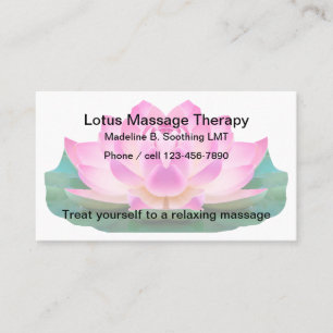 Carte De Visite Conception de thème de massage de fleur de lotus