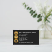 Carte De Visite Conception de tonalité dorée de l'agent d'assuranc (Debout devant)