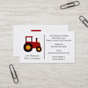 Carte De Visite Conception de tracteur agriculteur