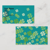 Carte De Visite Conception de trèfles de feuille du vert quatre (Devant / Derrière)