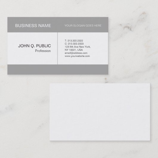 Carte De Visite Conception de Trendy Black White Simple Stylish (Devant / Derrière)