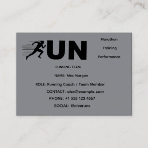 Carte De Visite Conception de typographie en course Coureur mini