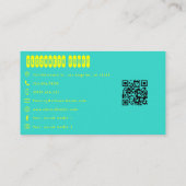 Carte De Visite Conception de typographie moderne turquoise et cit (Dos)