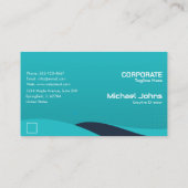 Carte De Visite Conception de vagues noir sarcelle Professionnel (Dos)