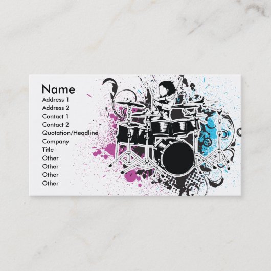 Carte De Visite conception de vecteur de batteur funky (Devant)
