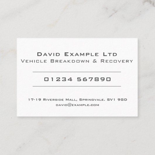 Carte De Visite Conception de ventilation et de récupération des v (Dos)