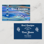 Carte De Visite Conception débordante de piscine de baisses (Devant / Derrière)