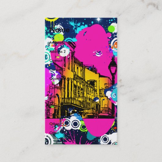 Carte De Visite conception d'éclaboussure de peinture de graffiti (Devant)