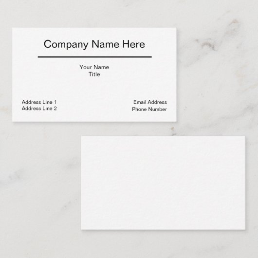 Carte De Visite Conception d'entreprise classique simple (Devant / Derrière)