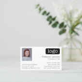 Carte De Visite Conception d'entreprise de base avec logo et photo (Debout devant)