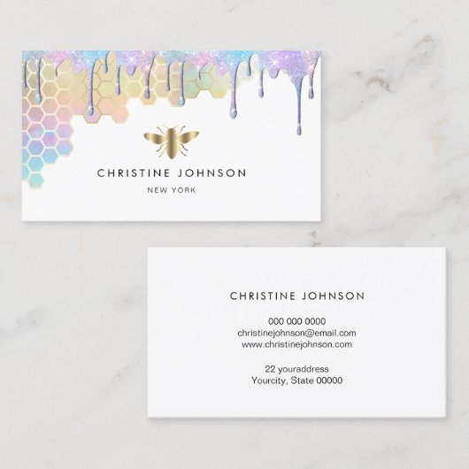 Carte De Visite conception des abeilles (Devant / Derrière)