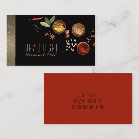 Carte De Visite Conception des aliments Service de restauration Ch (Devant / Derrière)