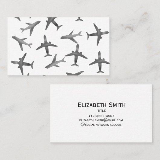 Carte De Visite Conception des avions ou des aéronefs (Devant / Derrière)