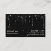 Carte De Visite conception des gouttes de parties scintillant noir (Dos)