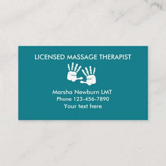 Carte De Visite Conception des mains de massage (Devant)