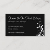 Carte De Visite Conception des pasteurs des éulogies funéraires (Devant)