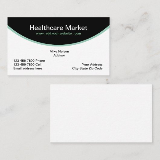 Carte De Visite Conception des services de santé (Devant / Derrière)