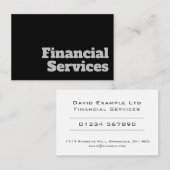 Carte De Visite Conception des services financiers en gras et en c (Devant / Derrière)