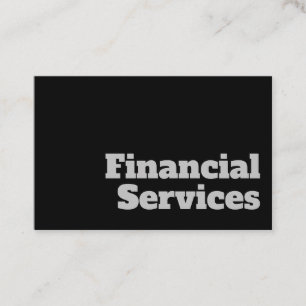 Carte De Visite Conception des services financiers en gras et en c