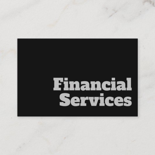Carte De Visite Conception des services financiers en gras et en c (Devant)