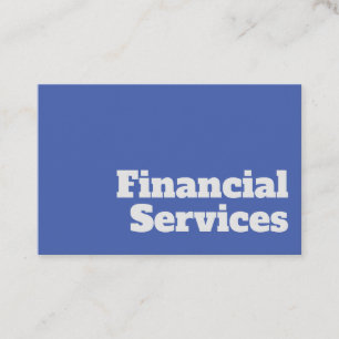 Carte De Visite Conception des services financiers en gras et en c