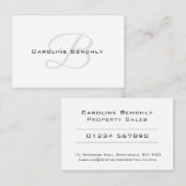 Carte De Visite Conception des ventes de propriétés propres et élé (Devant / Derrière)